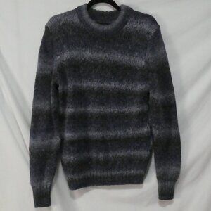 RW & CO Grey and Blue Gradient Striped Crewneck Sweater - size small